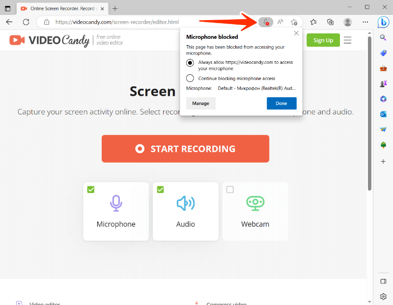 How to Allow Access to cam and Microphone Video Candy Blog